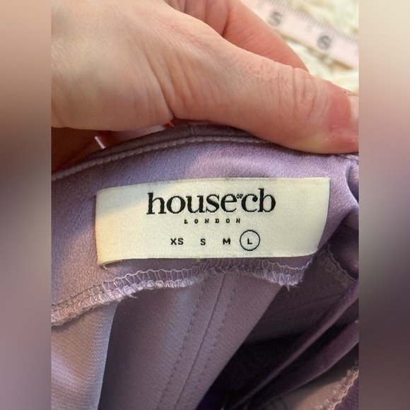 House of CB Charmaine Corset Satin Maxi Slip Dress Lilac Size L back slit - Picture 11 of 11